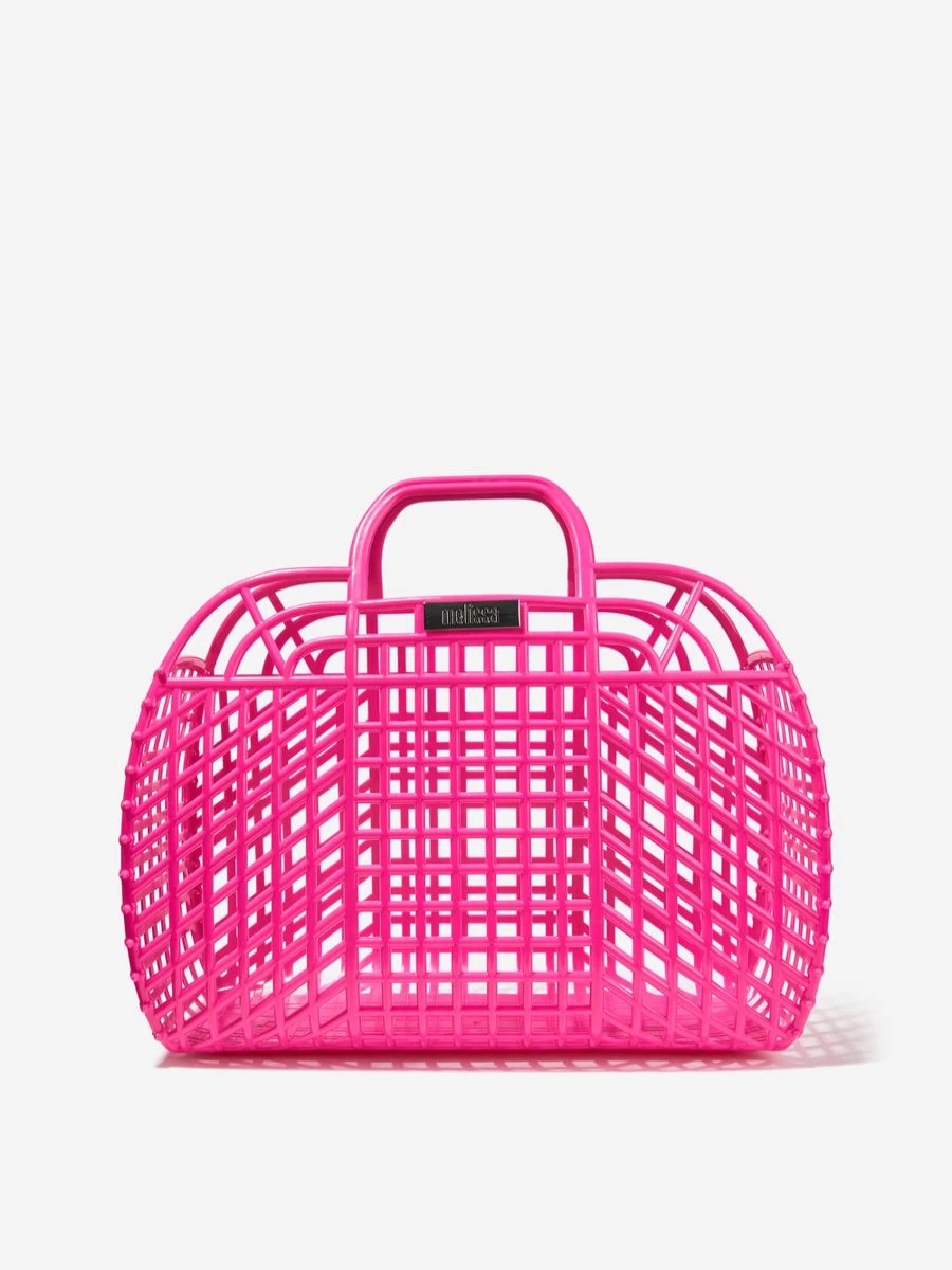 Mini Melissa Pink Refraction Tote Bag for Girls - 39.5x16.5x32.5cm Kids Travel Backpack