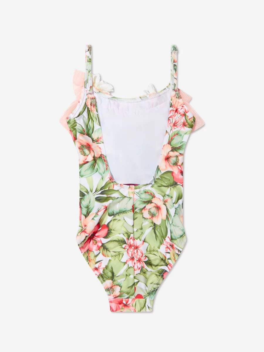 "Selini Action Teen Girls Floral Print Multicolored Swimsuit"