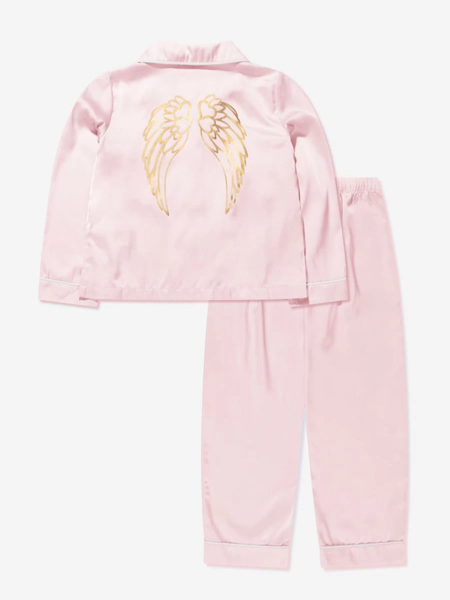 Angels Face Girls Satin Aretha Long Sleeve Pyjamas - Soft Sleepwear for Girls
