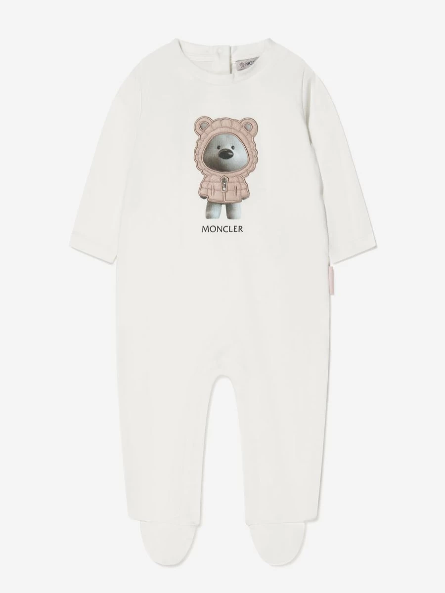 Moncler Enfant Baby Girls Bear Print Babygrow - Adorable Bear Design Bodysuit for Infants & Toddlers