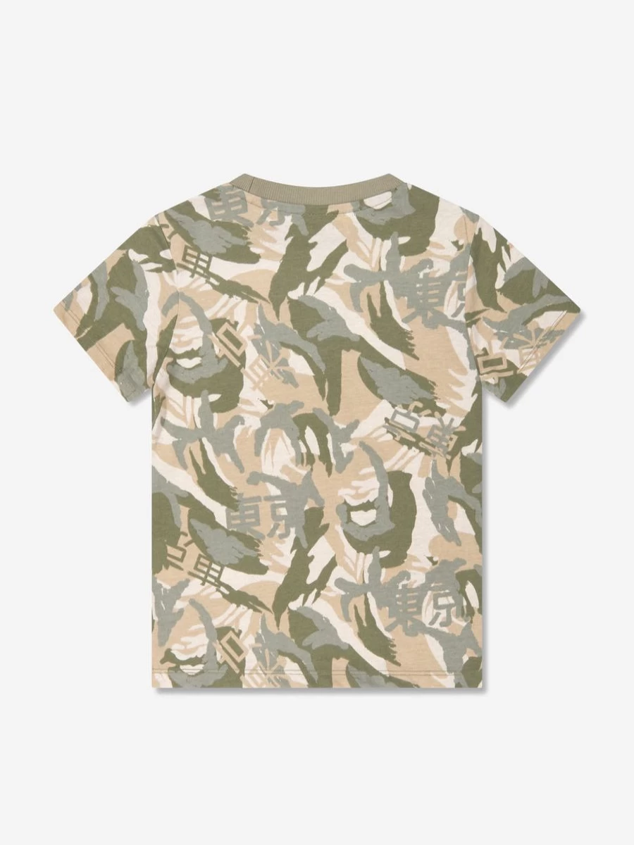 Guess Boys' Green Desert Print Graphic T-Shirt - Casual Short Sleeve Tee