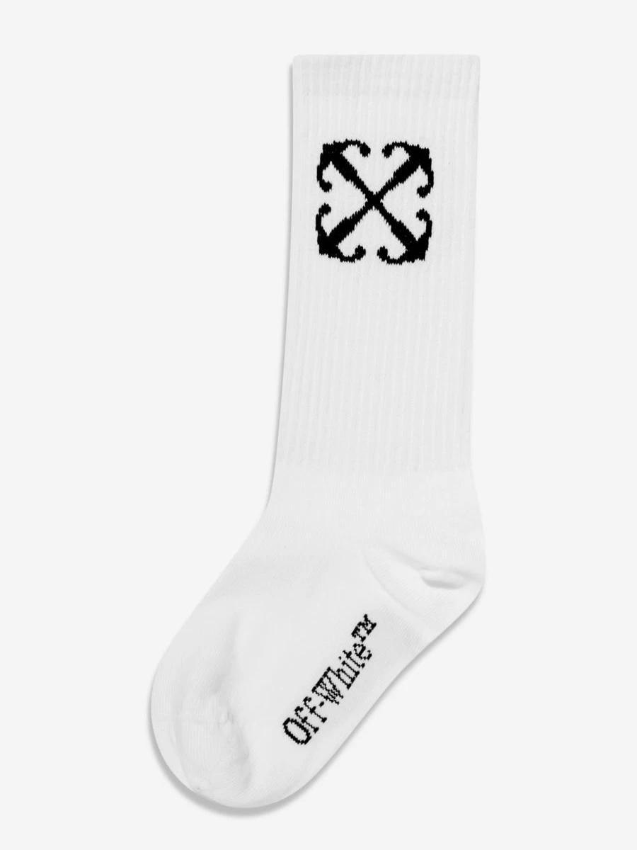 Off-White Girls' Arrow Print White Socks for Kids