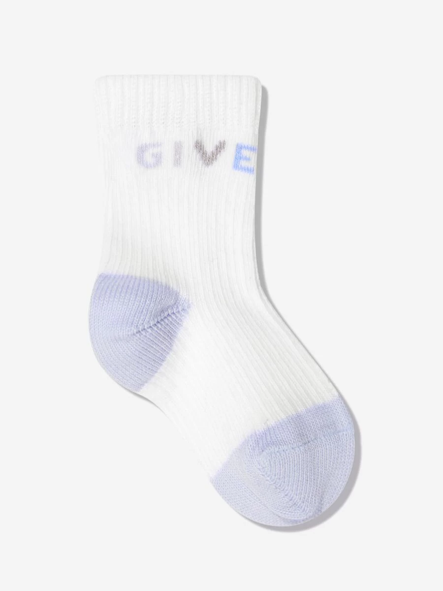 Givenchy Baby Boys' 2-Pack Blue Socks Gift Set - Premium Cotton Dress Socks for Infants & Toddlers