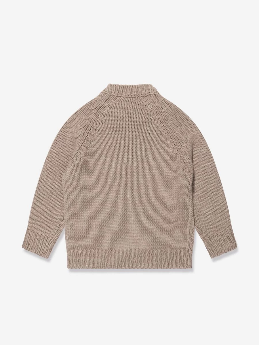 Emporio Armani Boys Brown Wool Knitted Jumper Sweater