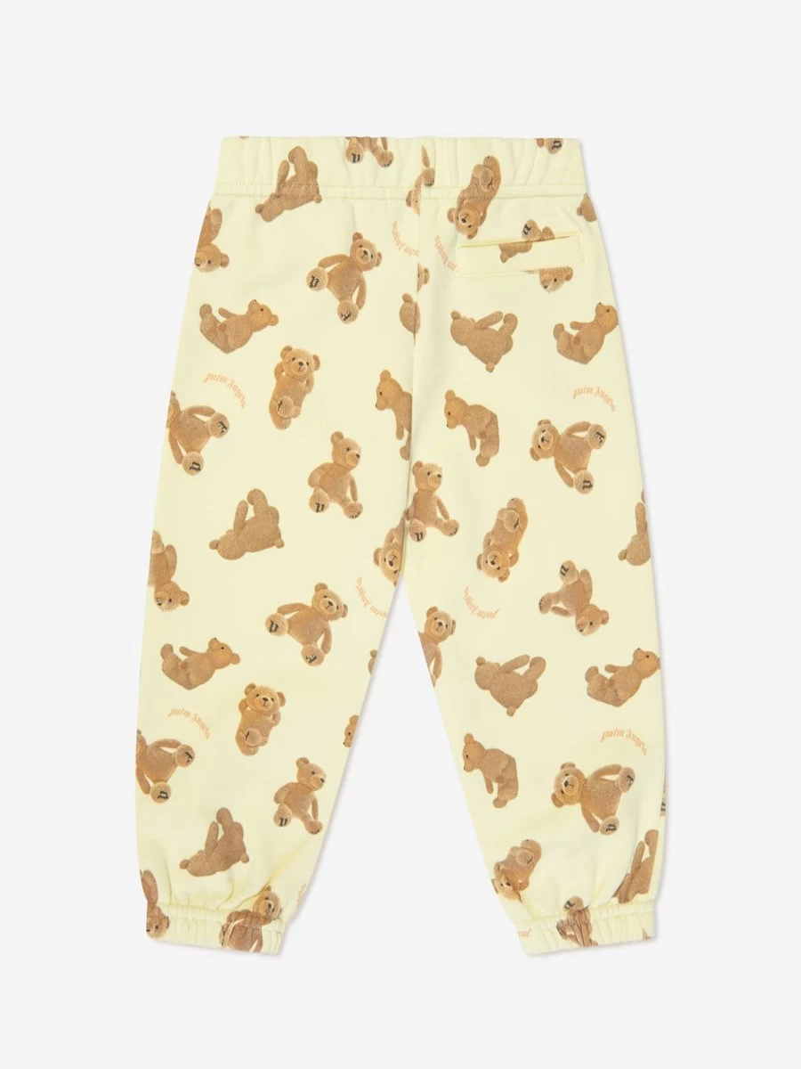 Palm Angels Boys' Bear Print Joggers in Yellow - AOP Design Baby Pants
