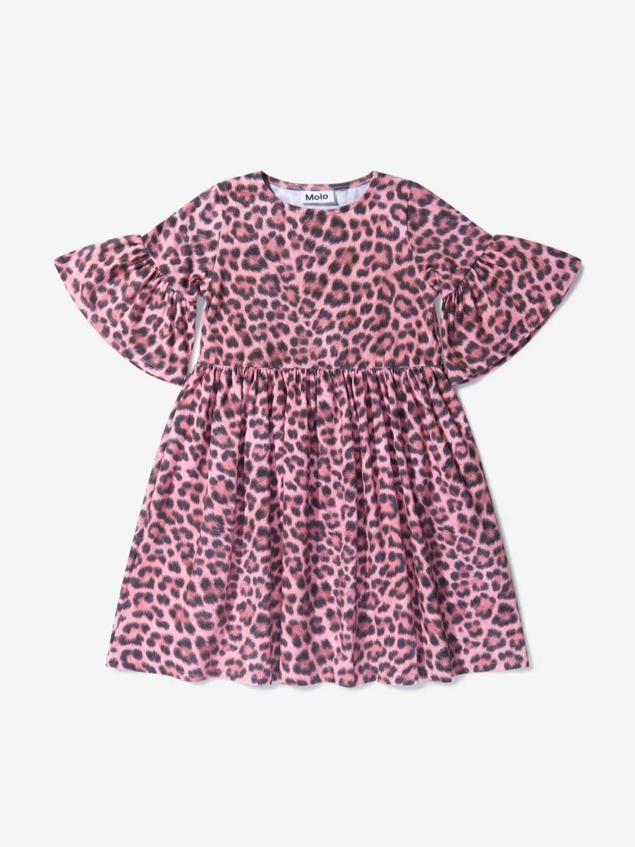 Molo Teen Girls Organic Cotton Rose & Jaguar Print Dress