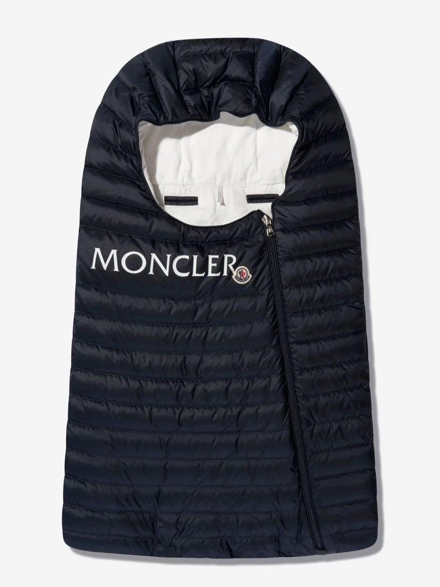 Moncler Enfant Baby Navy Down Padded Nest - Warm & Cozy Winter Sleep Sack