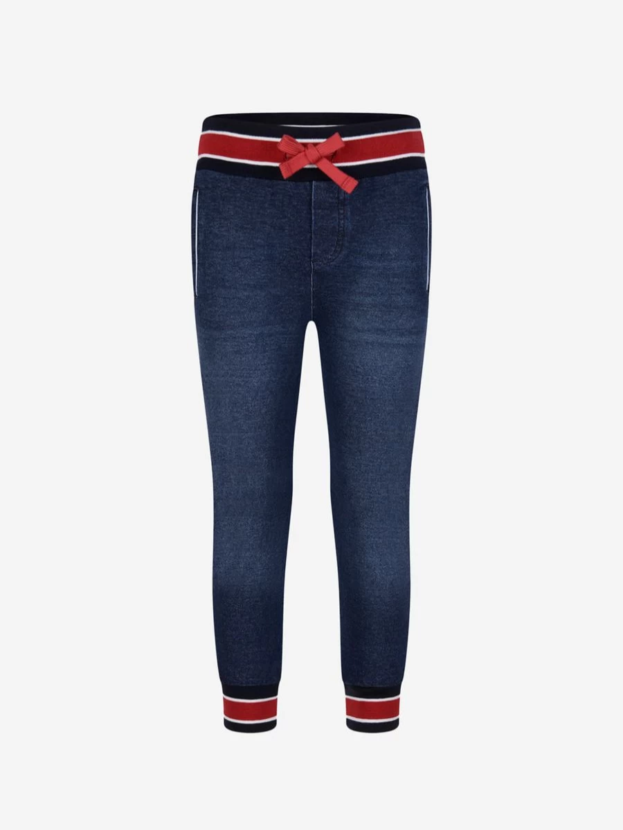 Dolce & Gabbana Kids Boys Navy Blue Cotton Jogger Pants