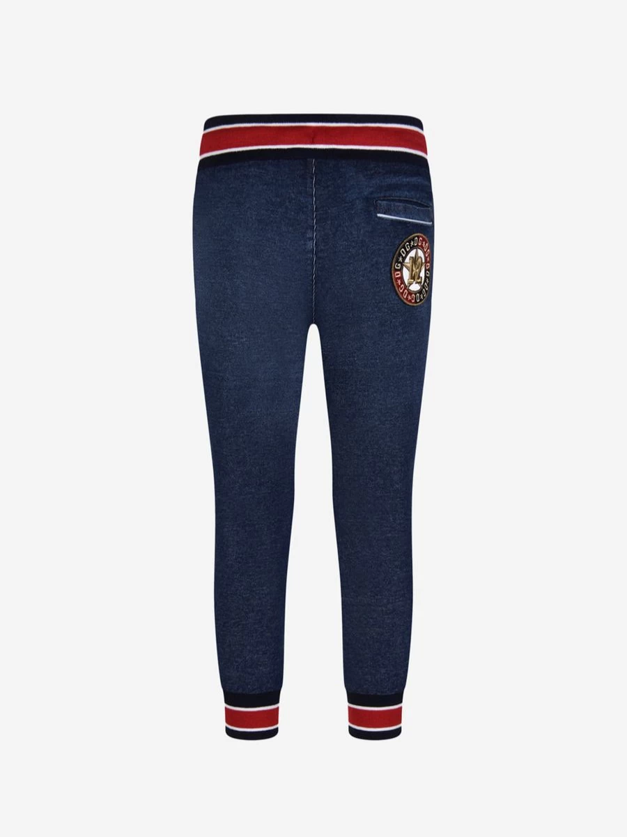 Dolce & Gabbana Kids Boys Navy Blue Cotton Jogger Pants